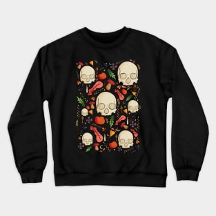 Skulls, leaves and mushrooms Crewneck Sweatshirt